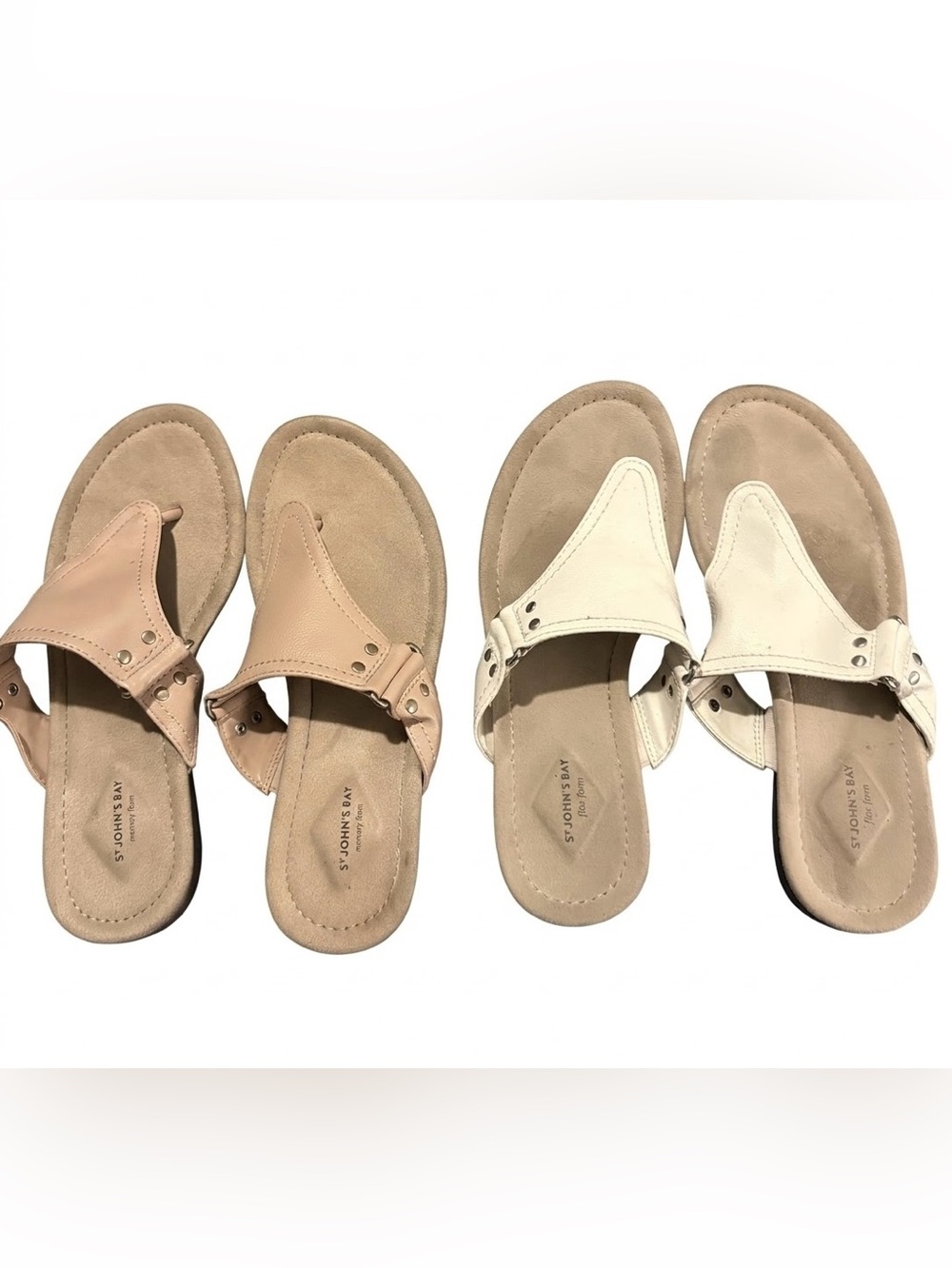 2 Pair St John's Bay Flex Form Sandals Bundle 8M